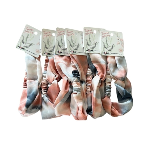 Set of 6 Scunci Pink and Blue Tie Dye Headbands New With Tags - Picture 1 of 5